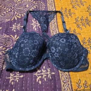 Victoria's Secret Sexy Tee Lace Racer Back Demi Bra in Midnight Sea
